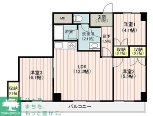 ハイライフ三田の物件間取画像